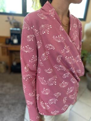 Tissu sweat-shirt rose dandelion