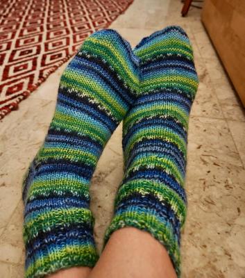 Laine Calzasocks autorayante fantaisie - bleu-vert