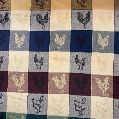 Tissu damass cossais poules et coqs