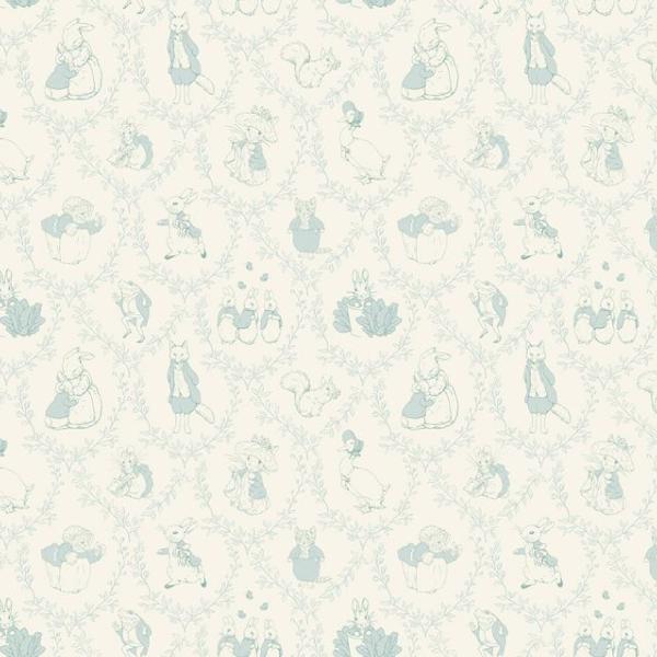 Tissu Peter rabbit, bleu gustavien