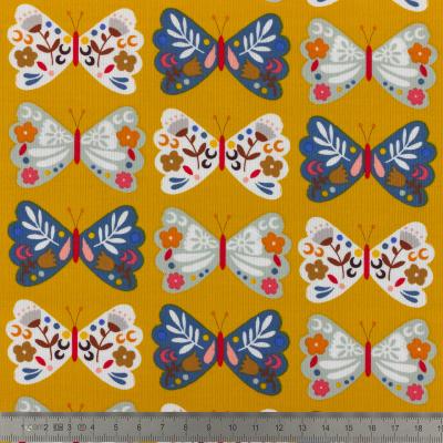 Velours milleraies papillons, collection Meadow safari