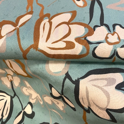 Twill de Viscose Spring 25 - fleurs céladon