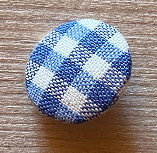 Bouton recouvert Tilda Gingham Blue