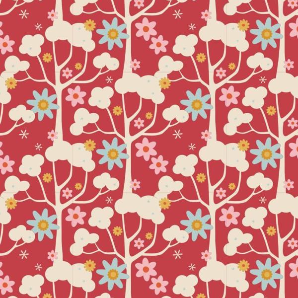 Wildgarden red fabric - Jubilee collection