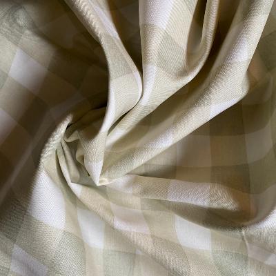 Tissu  carreaux tourterelle - Lecien