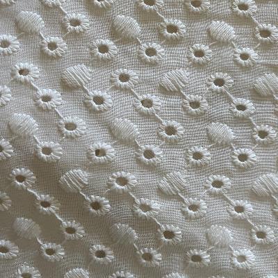 Tissu broderie anglaise blanche
