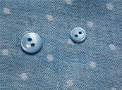 Double gaze chambray bleu jean réversible à pois