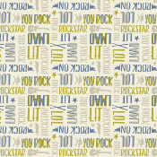 Tissu collection rock on - 2 Textes