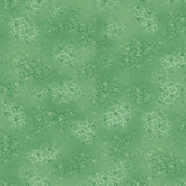 Tissu faux-uni japonisant vert bleu