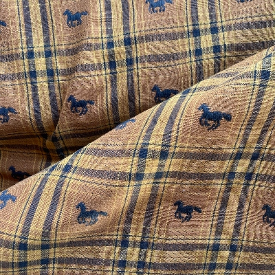Tissu à carreaux mustangs