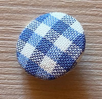 Bouton recouvert Tilda Gingham Blue