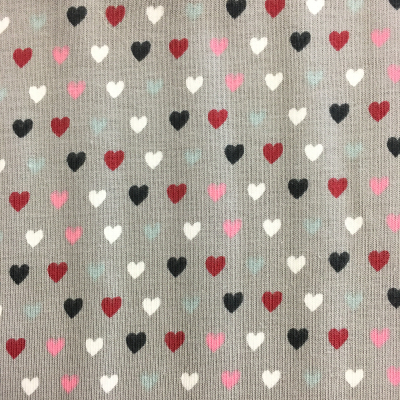 Multicolor hearts jersey fabric