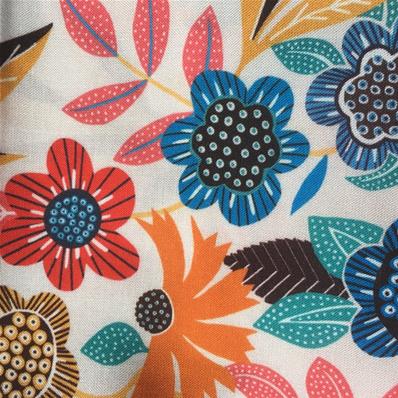 Flowers rayonne fabric - orange
