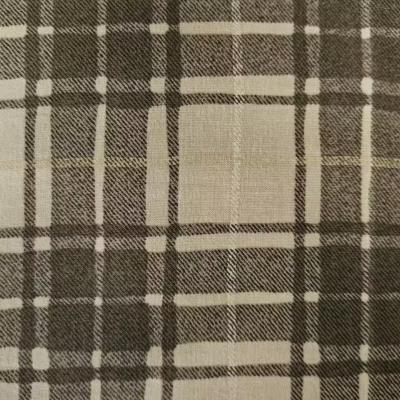Tissu  carreaux marron et cru - Lecien