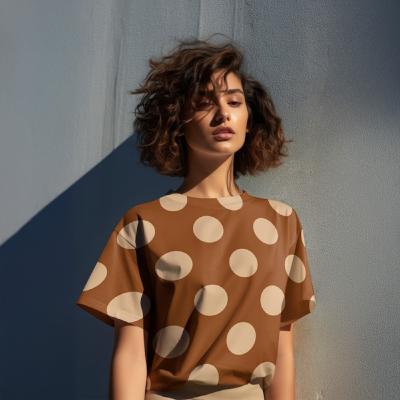 Twill de Viscose Fall 25 pois fond rouille