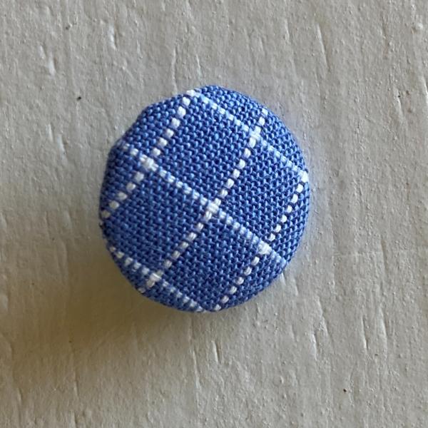 Bouton recouvert Tilda Plaid Blue
