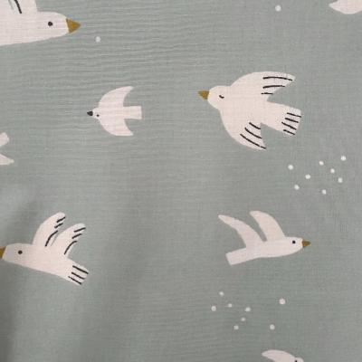 Coton enduit colombes - celadon