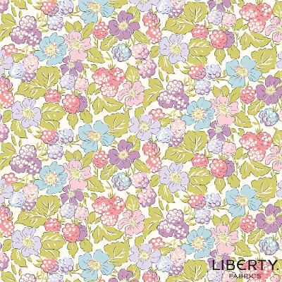 Tissu Liberty Fabrics Patch postcards from the Highlands Raspberry forage