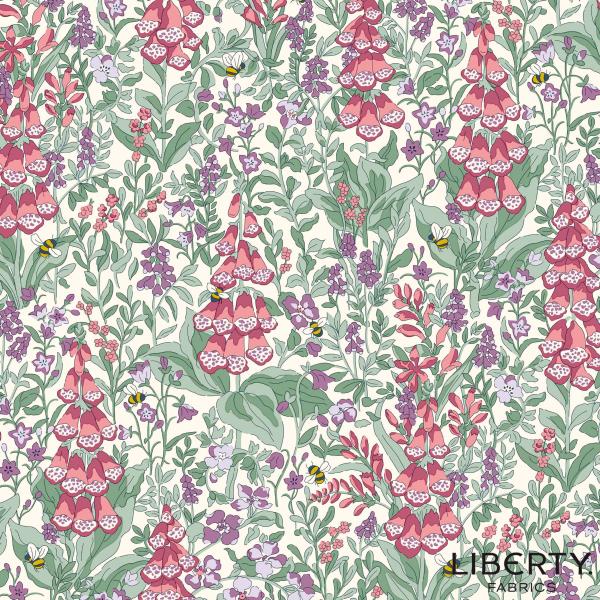 Tissu Liberty Fabrics Patch postcards from the Highlands Foxgloves