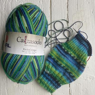 Laine Calzasocks autorayante fantaisie - bleu-vert