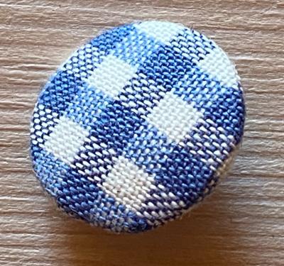 Bouton recouvert Tilda Gingham Blue
