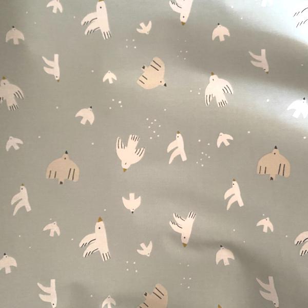 Coton enduit colombes - celadon