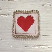 Motif thermocollant coeur rouge / Strass