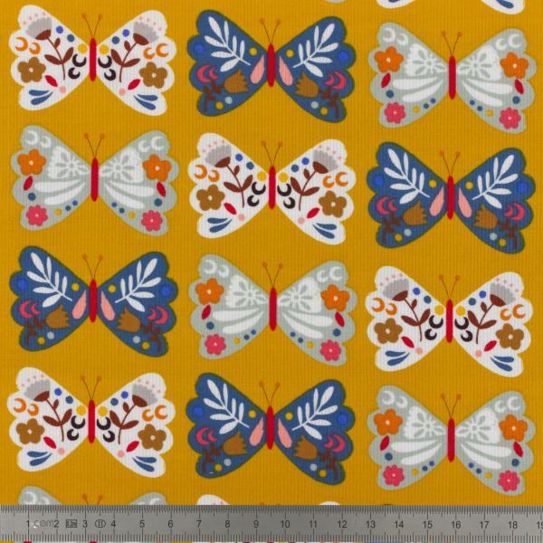 Velours milleraies papillons, collection Meadow safari