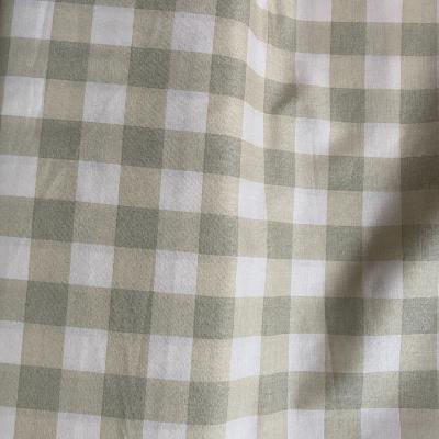 Tissu à carreaux tourterelle - Lecien